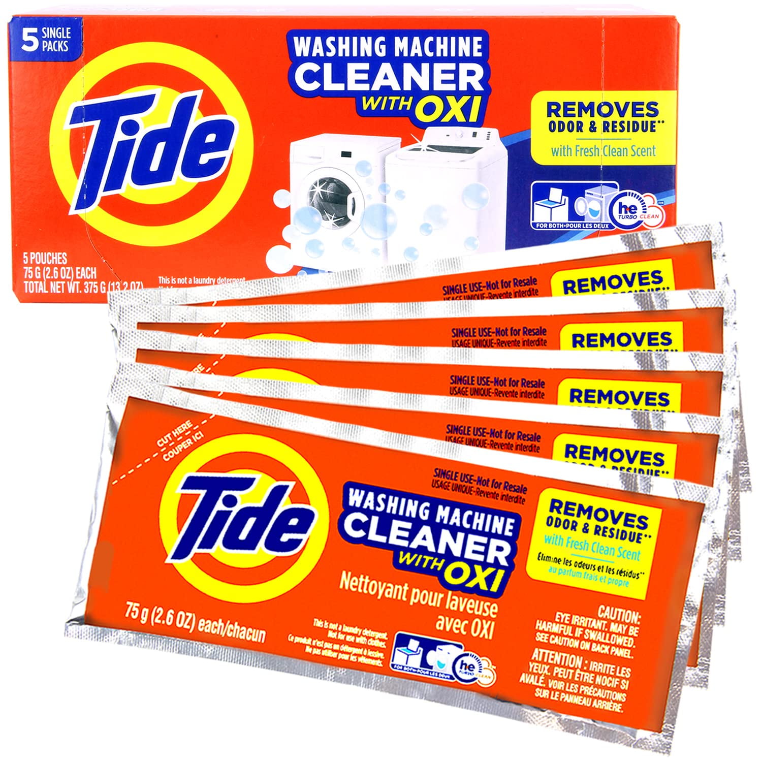 Washing Machine Cleaner By Tide For Front And Top Loader Washer Machines,(2.6Oz Each) (Pack Of 5