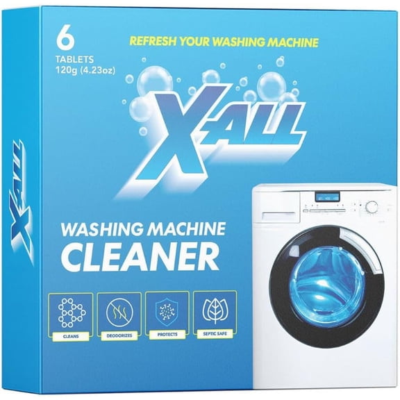Washing Machine Cleaner Deep Cleaning Tablets, Cleans and refreshes the interior, Limescale and Mineral-Buildup Deep Cleans Dirt for HE, Front Load & Top Load Washers