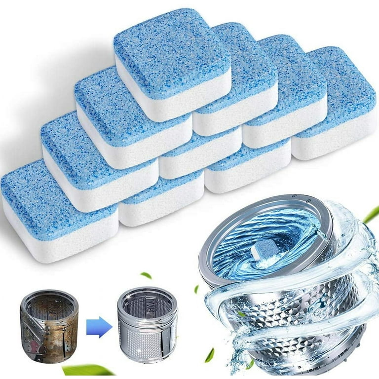 Washing Machine Cleaner Descaler 12Pcs - Deep Cleaning Tablets For HE Front  Loader & Top Load Washer, Clean Inside Drum And Laundry Tub Seal