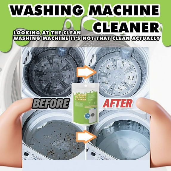 Washing Machine Cleaner Descaler 12 Tablets - Deep Cleaning Tablets for HE Front Loader & Top Load Washer, Septic Safe Eco-Friendly Deodorizer, Clean Inside Drum and Laundry Tub Seal - 5 Month Supply