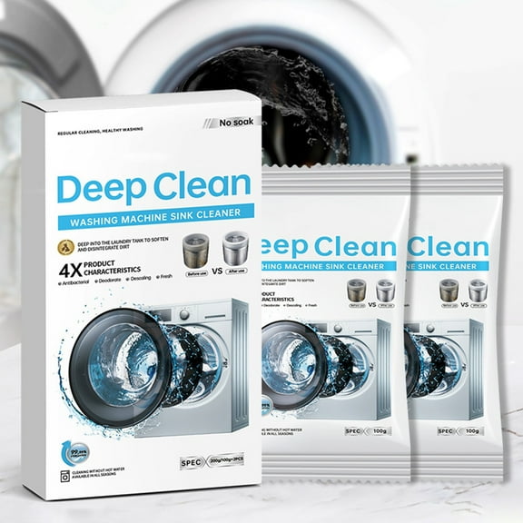 Washing Machine Cleaner, Powerful Sanitization & Descaling, Deep Cleaning for Drums, Ducts & Screens, Removes Stains, Microbes & Odors, Safe for Sensitive Skin, Easy to Use