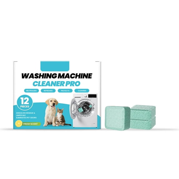 Washing Machine Cleaner Tablets 12 Pcs, Removes Dirt Limescale And Odor, For Front Top Load Washers