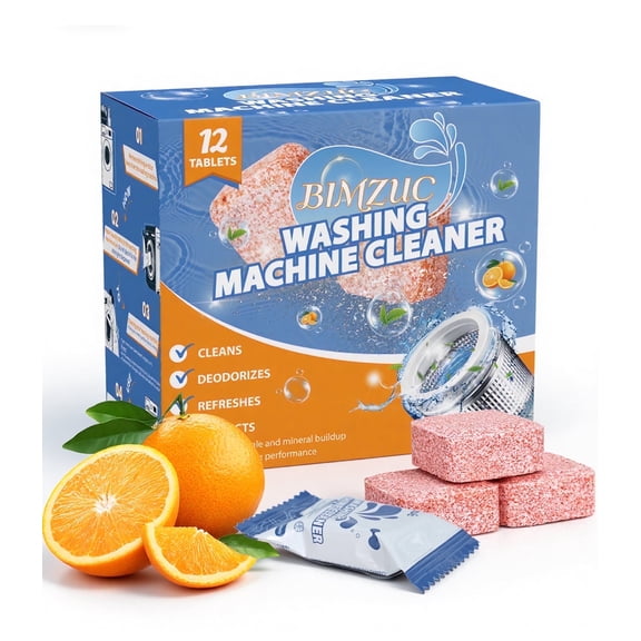 BIMZUC Washing Machine Cleaner Tablets, 12 Count, for Front Load and Top Load Washers
