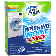 True Fresh Washing Machine Cleaner Tablets 25 Pack - Washer Cleaner - For Front and Top Loader, and HE machines