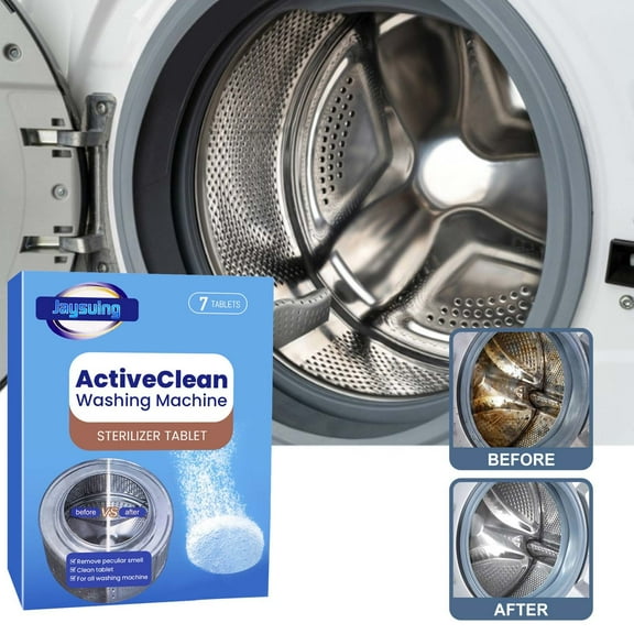 Washing Machine Cleaner Tablets, Deep Clean Drum & Filter, Eliminates Odors and Bacteria, Safe for Front/Top Load Washers, Easy One-Step Use, 1 Tablet