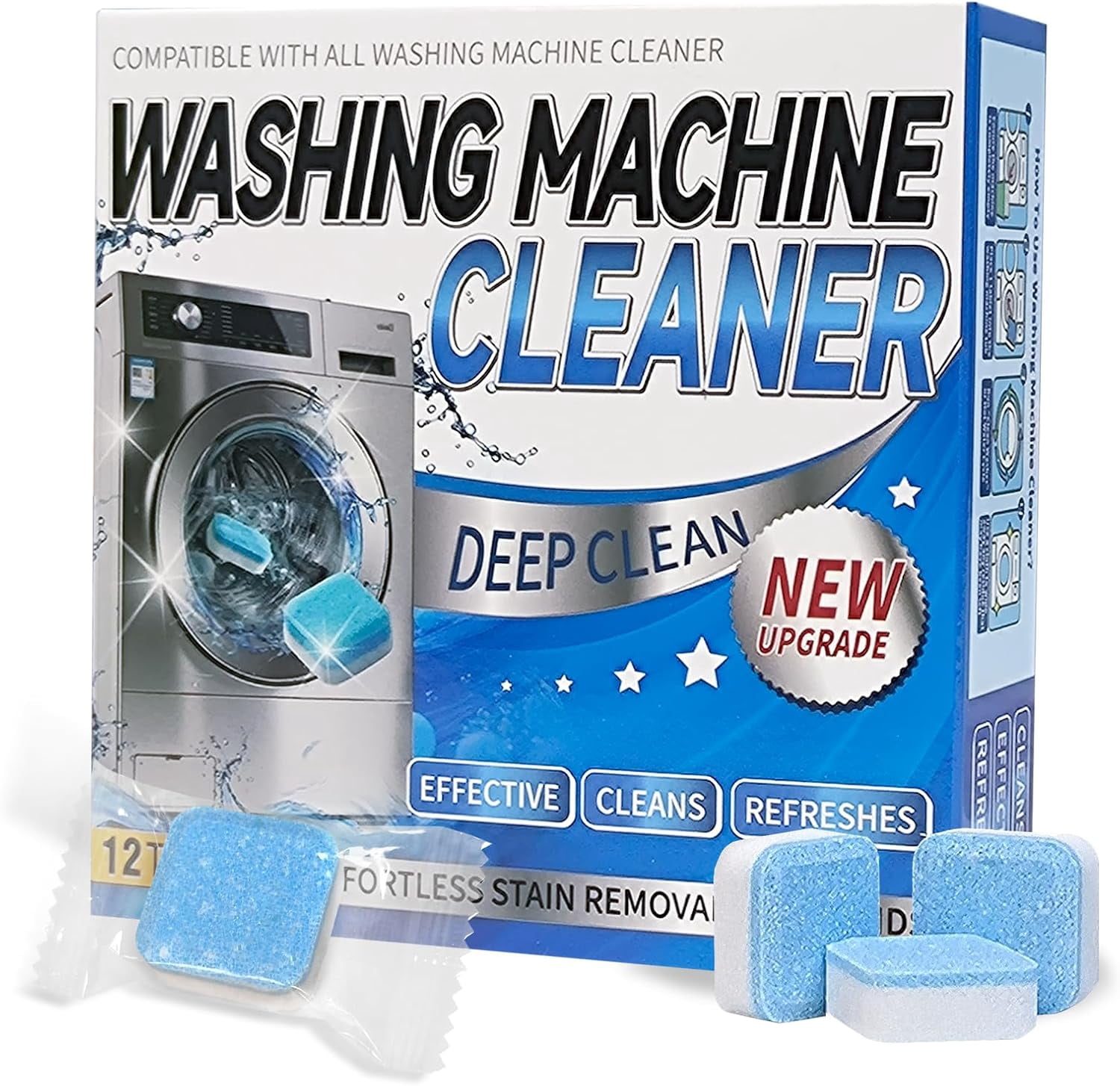 Washing Machine Cleaner Tablets - Deep Cleans & Descaler for Front Load ...