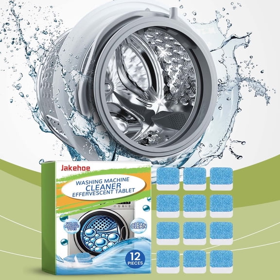 Washing Machine Cleaner Tablets | Drum Cleaning Tablet for Front & Top Load | Deep Foaming Stain Remover | Deodorizing Hard Water Lime Scale Removal | 12 Pack for Laundry Appliance Care