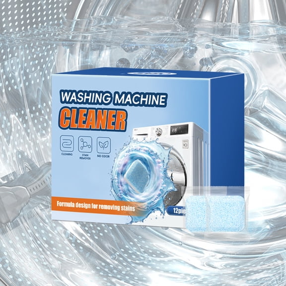Washing Machine Cleaner Tablets, Effervescent Drum Deep Cleaning Descaler, Removes Dirt Odor Limescale Buildup, Front Load Top Load Washer Maintenance Cleaning Solution