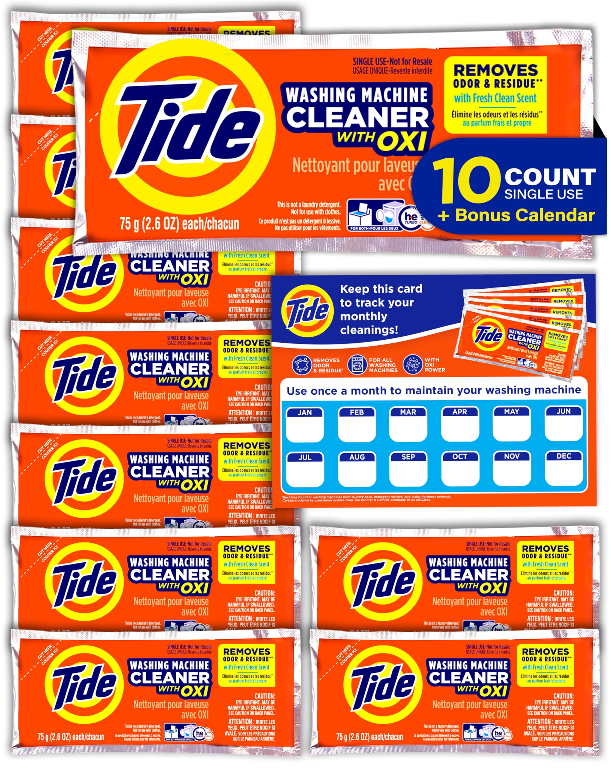 Tide WASHING MACHINE Washer CLEANER 3 Pouch Deep Clean Remove Odor He & Standard | UK