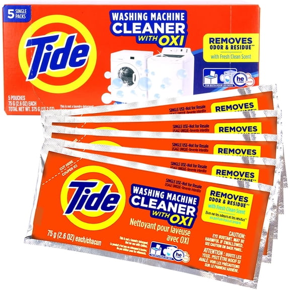 Washing Machine Cleaner by Tide for Front and Top Loader Washer Machines, 5ct Box (Packaging May Vary)