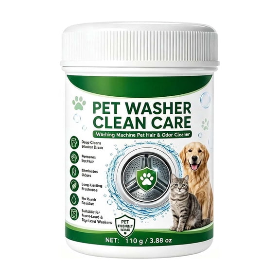 Washing Machine Cleaner for Pet Hair & Odors, Washer Tub Descaler Powder, Front Top Load Pet Laundry Deodorizer, Pet Safe Appliance Cleaner