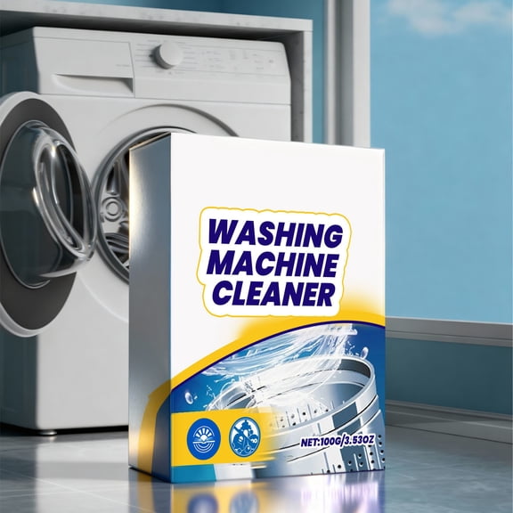 Washing Machine Cleaning Powder 100g,Removes Dirt Residues and Eliminates Odors,Deep Cleaning Action for Front-Loading and Top-Loading Machines,Maintains Appliance Efficiency and Fresh Laundry-A