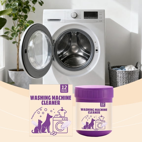 Washing Machine Cleaning Tablets Deep Clean Formula,Removes Residue Odor Buildup Improves Performance Safely,Washer Cleaner Tablets for Front Load Top Load HE Machines Home Laundry Care-A
