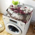 thumbnail image 1 of Washing Machine Cover 51.2x22in, Durable Polyester Dust Cover with Lace Trim and Side Pocket for Appliances Burgundy Roses, 1 of 6
