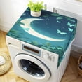 thumbnail image 1 of Washing Machine Cover 51.2x22in, Durable Polyester Dust Cover with Lace Trim and Side Pocket for Appliances Butterfly Around The Moon, 1 of 6