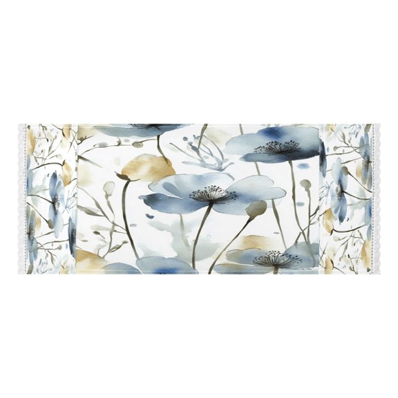 Washing Machine Cover Cloth 51.2x22 Inch Refrigerator Cover Cloth, Washing Machine Dust Cover, Refrigerator Dust Cover, Electrical Appliance Dust Cover Gray Watercolor Flowers