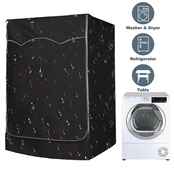 Washing Machine Cover,Premium Outdoor Protection For Most Washer Dryer Cover - W21.6x D23.6x H34 (Black)