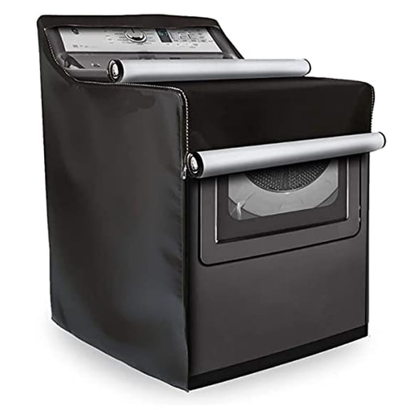 Washing Machine Cover - Thicker Fabric,2 Zippers,Fits Most Top/Front Load Washers & Dryers,All Weather Protection,Basic Black