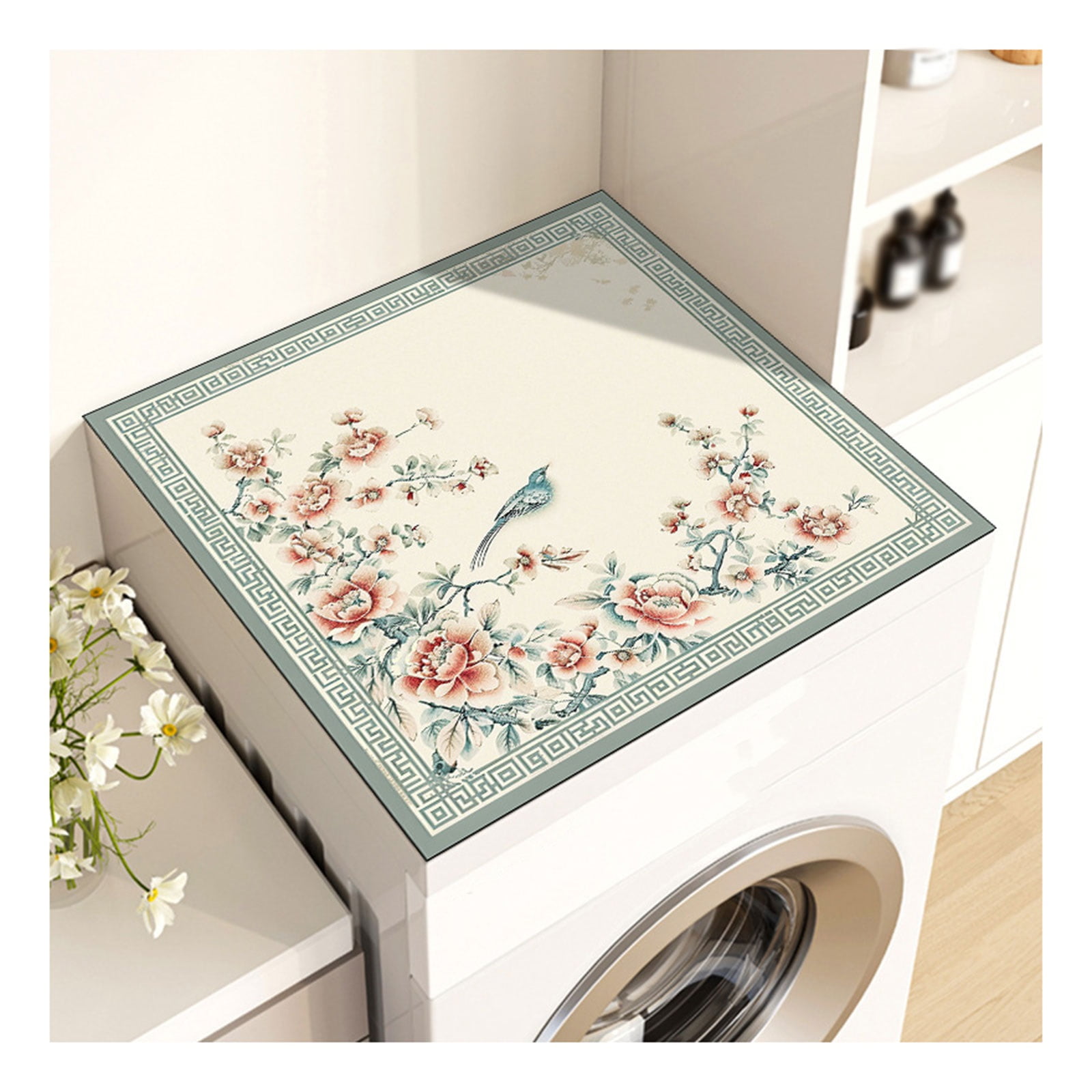 Washing Machine Cover Washing Machine Mat Non-Slip Mat Insulate Against Dust Home Decoration Protector forfor Kitchen Fridge Dryer Fridge Dryer