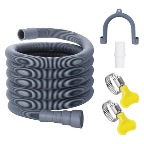 Washing Machine Drain Hose Extension, Flexible Pipe for Laundry and Rv Waste Water, Expandable Hose with Adapters, Leak-Proof Connectors Grey1