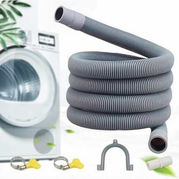 Washing Machine Drain Hose, Universal Drain Hose, PVE Material, Including Bracket and Hose Clips, Extension Hose for Dishwasher and Washing Machine (1.5M)