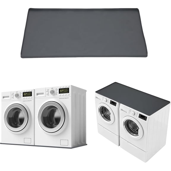 Washing Machine Drain Pan Mat, 30x33 Inch Washer Drip Tray, Non-Slip Washer Tray for Floor Protection, Anti-Vibration Mat for Washer or Dryer