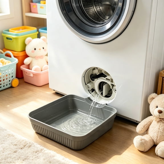 Washing Machine Drip Pan, Plastic Water Catch Tray Overflow Tray, Leak Prevention Drain Pan for Washer Dryer Floor