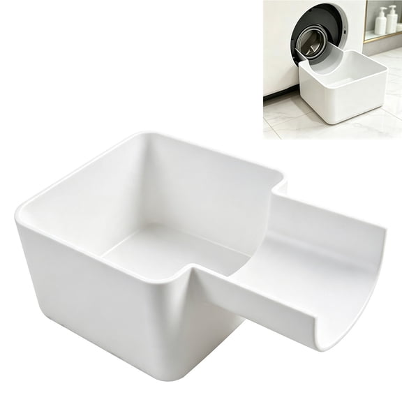 Washing Machine Drip Pan, Plastic Water Catch Tray with Overflow Leak Protection for Washer and Dryer, 15.6 x 10 Inch Laundry Room Floor