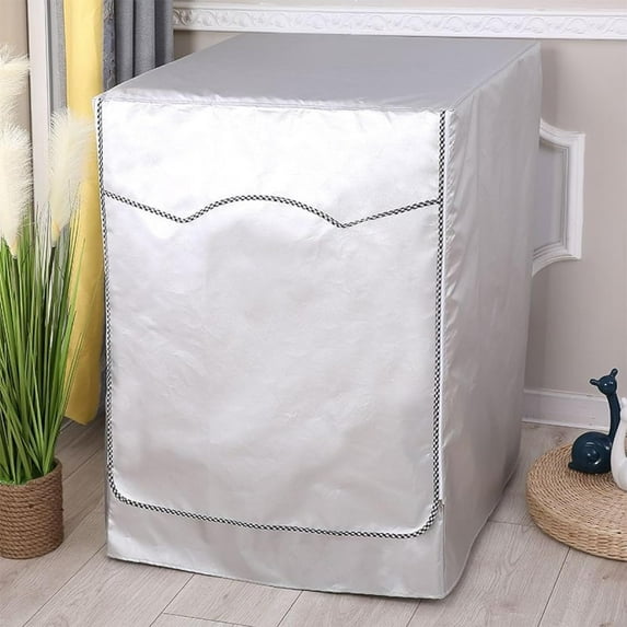 Washing Machine Dust Cover for Front Load, Washer/Dryer Cover, Waterproof Dustproof Sun-Proof and Anti-UV Washer Covers for Outside W 23.6” D 26.7” H 33.5”