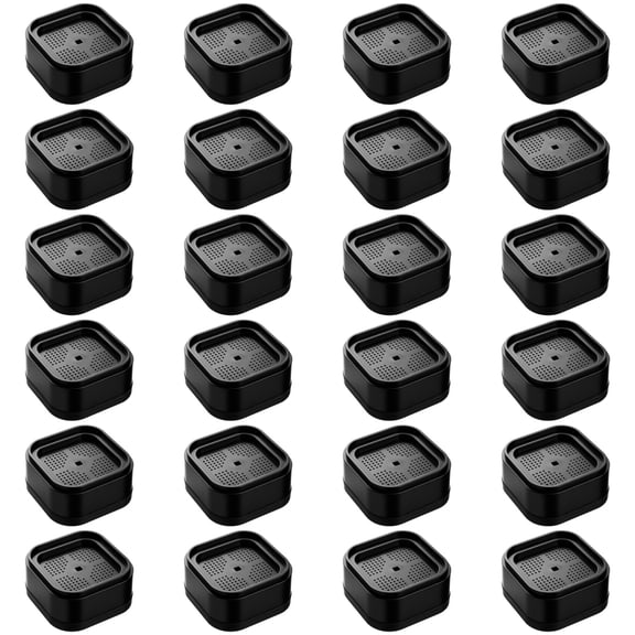 24 PCS Stackable Furniture Risers, Square Bed Risers with Non-Slip Rubber Bottom, Adjustable Plastic Rising Blocks for Sofa Couch Chair Desk, Anti-Vibration Lifts for Washing Machine Refrigerator