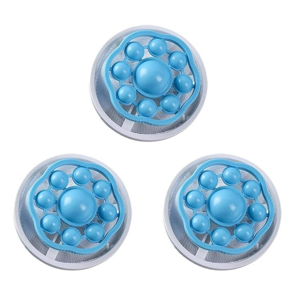 Washing Machine Hair Catcher, Reusable Floating Mesh Lint Filter for Pet Hair and Debris, Laundry Drain Filter for Washer, Prevents Clogging Blue