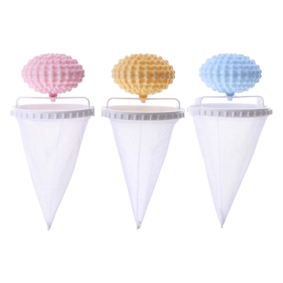 Washing Machine Hair Filter Mesh Bags, 3Pcs Floating Lint Catcher Trap Net Pouch, Reusable Washer Fur Collector, Pet Hair Remover for Laundry, Lint Filter Mesh Fur Collector for Dog Cat Bedding
