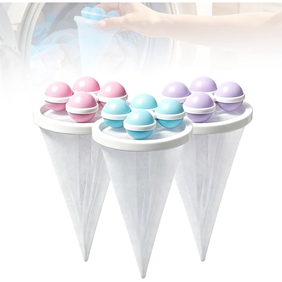 Washing Machine Hair Filter Mesh Bags, Pet Hair Remover for Laundry, Washer Lint Catcher, Reusable Floating Filter Bag for Dog Cat Hair