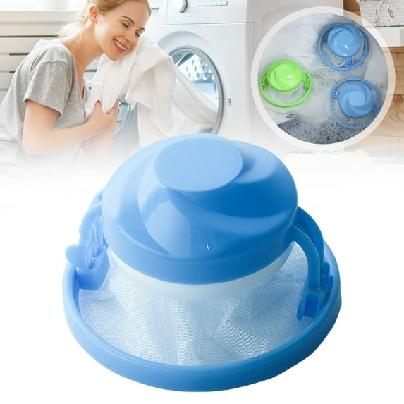 Washing Machine Lint Catcher Floating Mesh Bag, Reusable Pet Hair Remover for Laundry, Eco-Friendly Hair Filter Net Bag, Washing Machine Filter Bag Cleaning Blue 3.8x5.1 In (1Pcs)