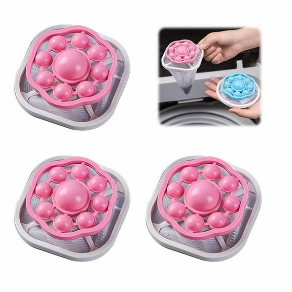 Washing Machine Lint Remover Ecohintz Washing Machine Lint Remover, 3 Pack Reusable Floating Hair Filter Mesh - Pet Hair Catcher for Laundry, New 2025 Easy Clean Design, Pet Hair Filter