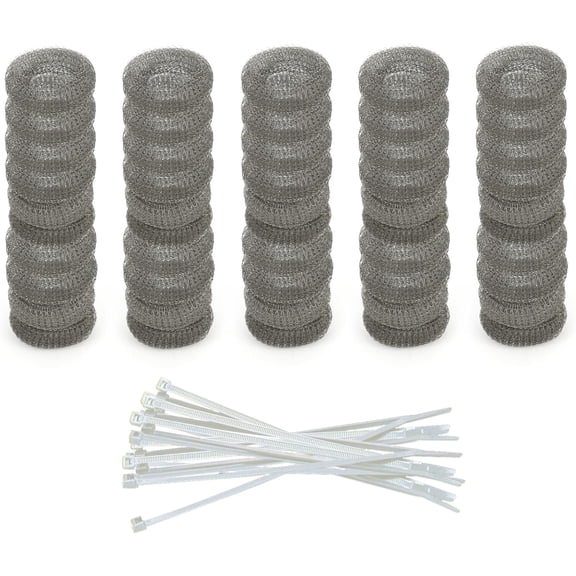 Washing Machine Lint  - Stainless Steel Hose Filter, Mesh ain Catcher, Washer Sock Lint Remover, Rust-Free Snare Launy Filter with Nylon  Ties, 29cmx6.5cm - 50-Pack