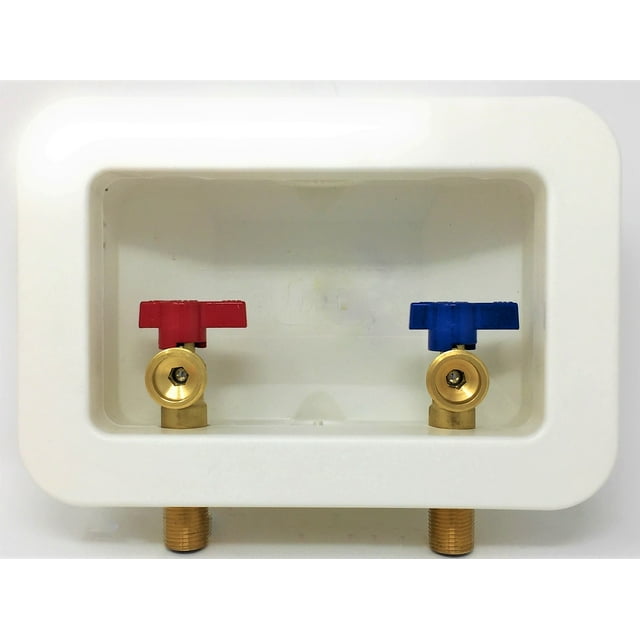 Washing Machine Valves with Outlet Box 1/2" MIP x 3/4" MHT Push In or