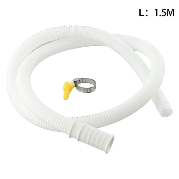 Washing Machine Water Inlet Hose Air Conditioner Drain Hose Extension Pipe TPE Material 1.5M Length 17Mm Outer Diameter For Semi-Automatic Washer Mop Pool White(1.5 meters)