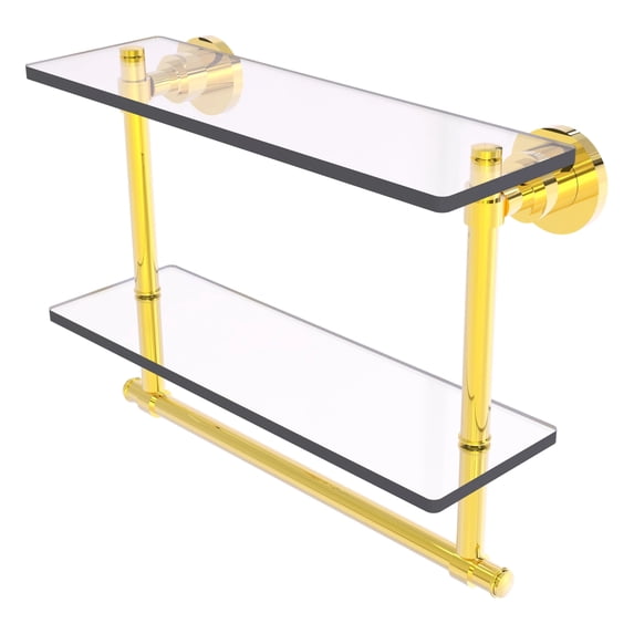 Washing Square 16" 2-Tiered Glass Shelf with Towel Bar (Build to Order)