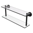 thumbnail image 1 of Washing Square Collection 22-in Two Tiered Glass Shelf in Matte Black, 1 of 2