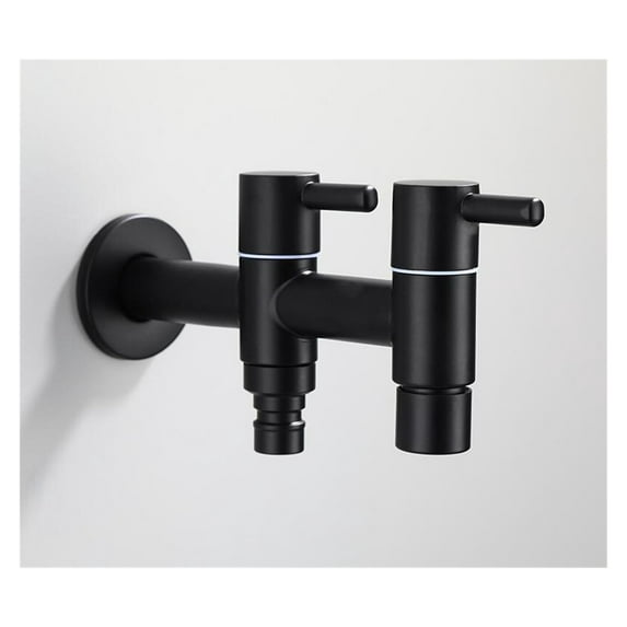 Washing machine faucet Bidet Faucet Stainless Steel Bathroom faucet tap Single Cold garden Faucet Black outdoor mixer Small Tap ,Effortless Installation