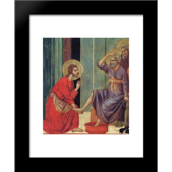 Washing of feet (Fragment) 20x24 Framed Art Print by Duccio