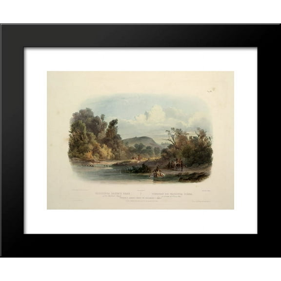 Washinga Saba's grave on Blackbirds hill, plate 12 from Volume 2 of 'Travels in the Interior of North America' 20x24 Framed Art Print by Karl Bodmer