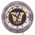 thumbnail image 1 of University of Washington 19" Double Neon Wall Clock, 1 of 5