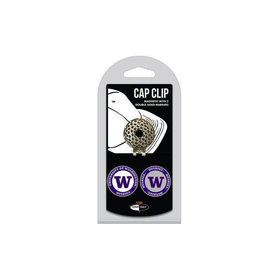 Team Golf NCAA WASHINGTON Cap Clip With 2 Golf Ball Markers