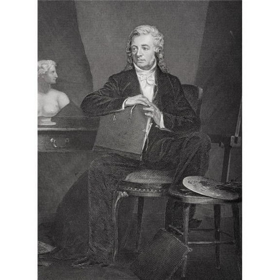 Washington Allston 1779 -1843 American Romantic Painter & Writer From Painting by Alonzo Chappel Print, 12 x 17