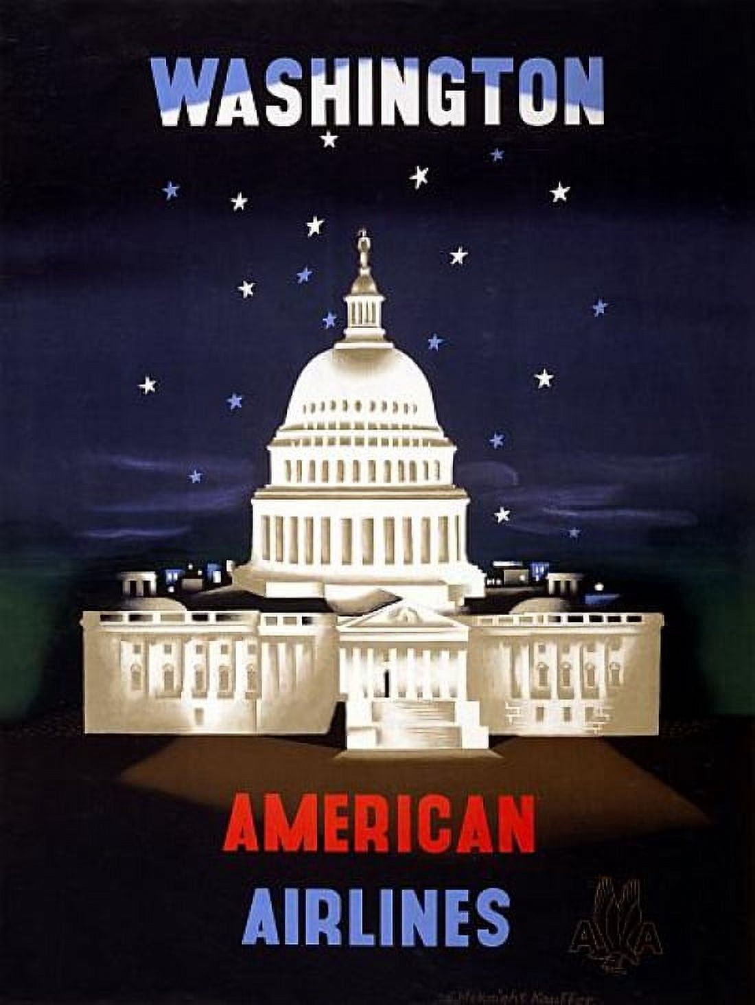 Washington American Airlines Capital Travel Canvas Art - (36 x 54)