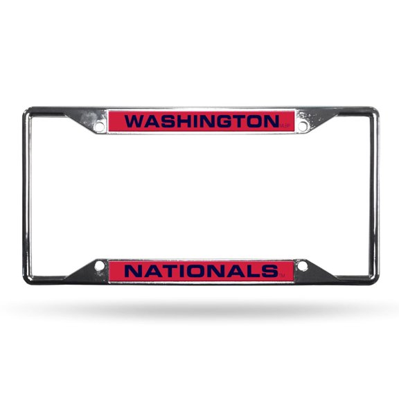Washington Baseball Nationals All Corner EZ View Chrome Metal Laser Cut License Plate Frame