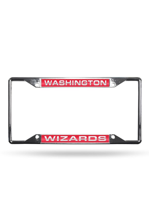 Washington-Basketball-Wizard's All Corner EZ View Chrome Metal Laser Cut License Plate Frame