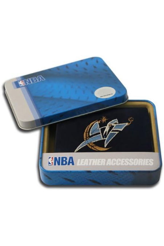 Washington Basketball Wizards Embroidered Black Leather Trifold Wallet